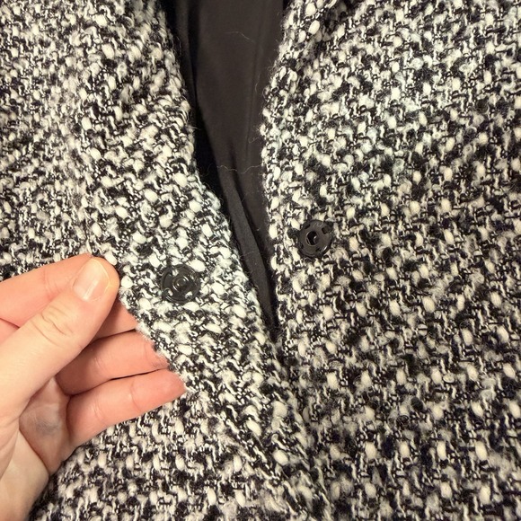 Women's Karen Kane Black And White 30% Wool Tweed Blazer Size Large With Pockets - Picture 10 of 12
